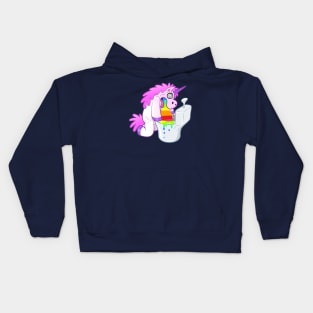 Funny Unicorn And The Toilet Bowl Kids Hoodie